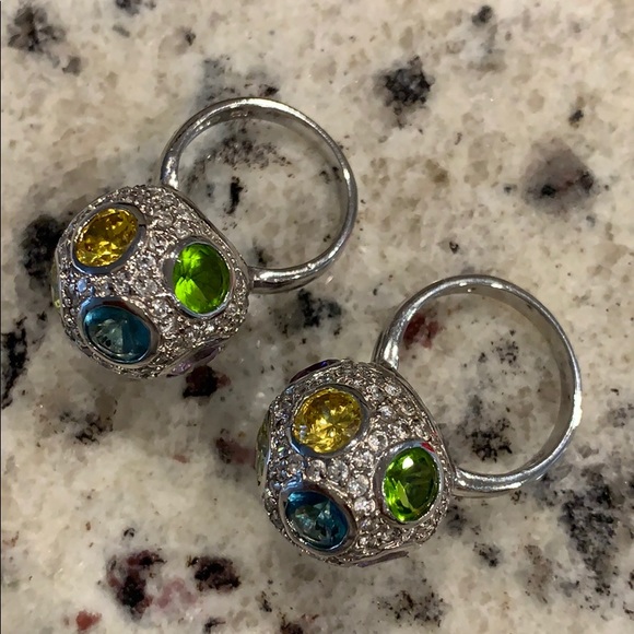 Silver Ball Stone Rings - Picture 3 of 16